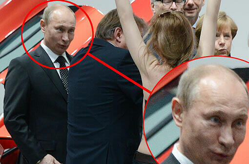 Geschockt schaut anders aus: Putin wirkt bestenfalls überrascht.