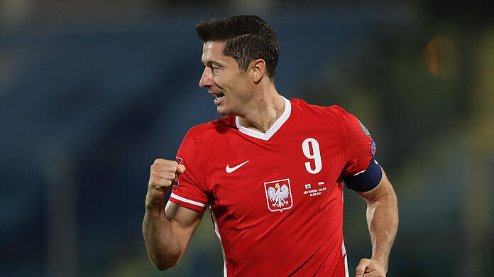 Glänzte im polnischen Nationaltrikot: Bayern-Star Robert Lewandowski.