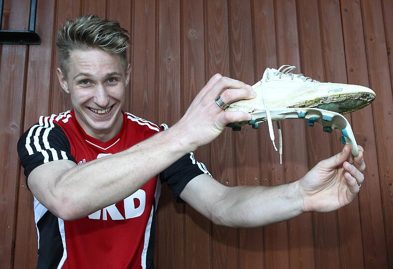 Da geht schon mal ein Schuh kaputt: Sebastian Polter.