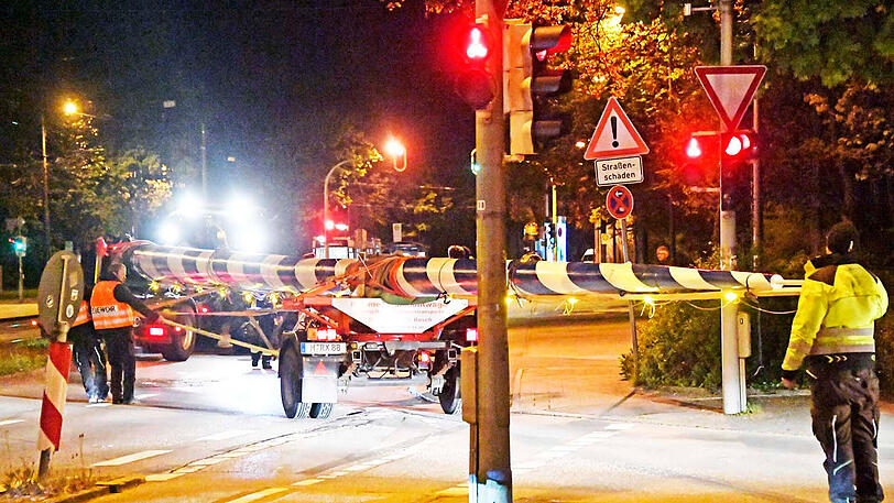 Der ehemals gestohlene Maibaum des Viktualienmarkts wurde am Montagmorgen gegen 3 Uhr zurück nach München gebracht.