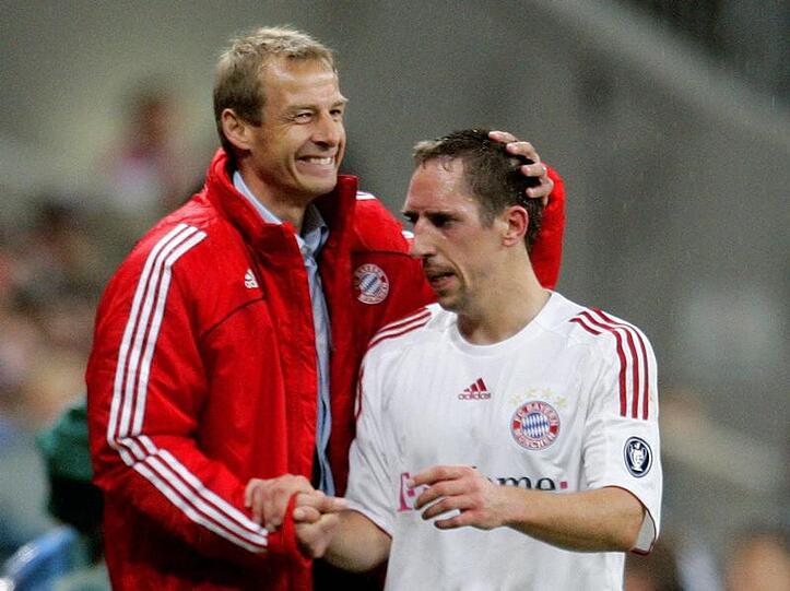 Zwei, die sich gern haben: Jürgen Klinsmann und "Filou" Ribéry.
