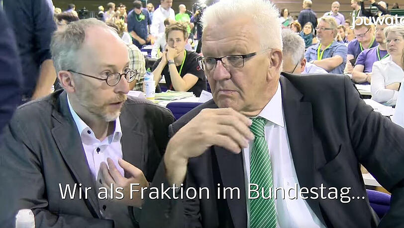 Redete sich in Rage: Baden-Württembergs Ministerpräsident Winfried Kretschmann. Links: Verkehrsexperte Matthias Gastel. Redete sich in Rage: Baden-Württembergs Ministerpräsident Winfried Kretschmann. Links: Verkehrsexperte Matthias Gastel.
