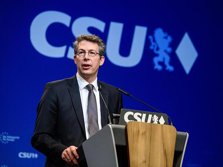 Markus Blume, CSU-Generalsekretär, spricht bei einer Veversammlung. Foto: Matthias Balk/Archiv