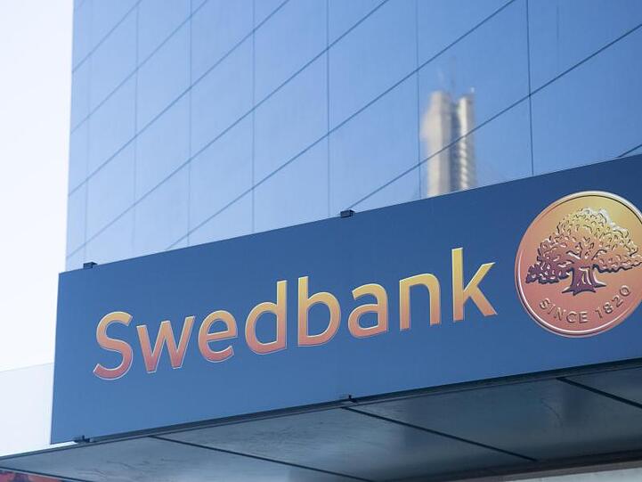 Eine Swedbank-Filiale in Riga: Die Swedbank ist nach eigenen Angaben die größte Bank in Schweden und im Baltikum.