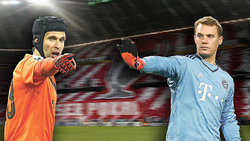 Am Mittwoch treffen zwei der weltbesten Torhüter aufeinander. Bayerns Manuel Neuer (r.) gegen Arsenals Petr Cech.