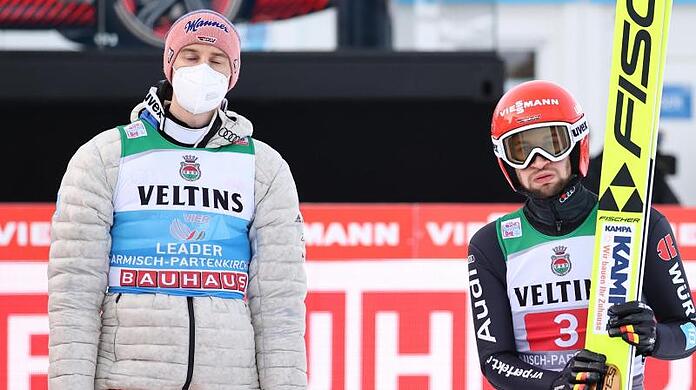 Keine Zeit für Regeneration: Karl Geiger (l) und Markus Eisenbichler.