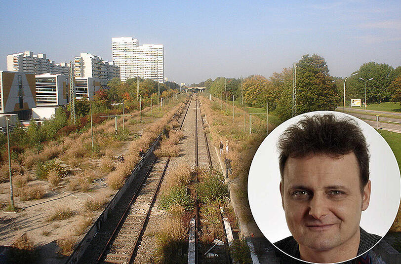 Links das Olympiadorf, rechts der Olympiapark &ndash; auf den Gleisen dazwischen fuhr früher mal eine S-Bahn. AZ-Vize-Chefredakteur Thomas Müller über die stillgelegte Bahnstrecke.