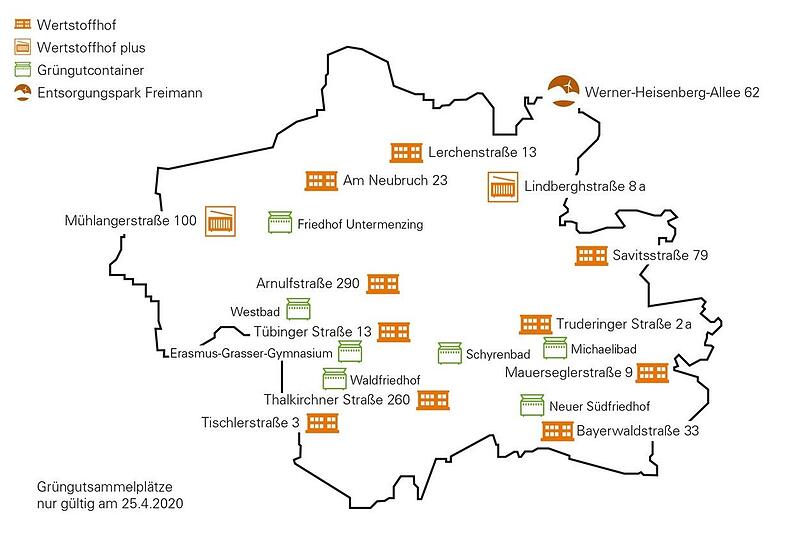 Die Grüngutsammelstellen der Münchner Wertstoffhöfe am 25. April 2020.