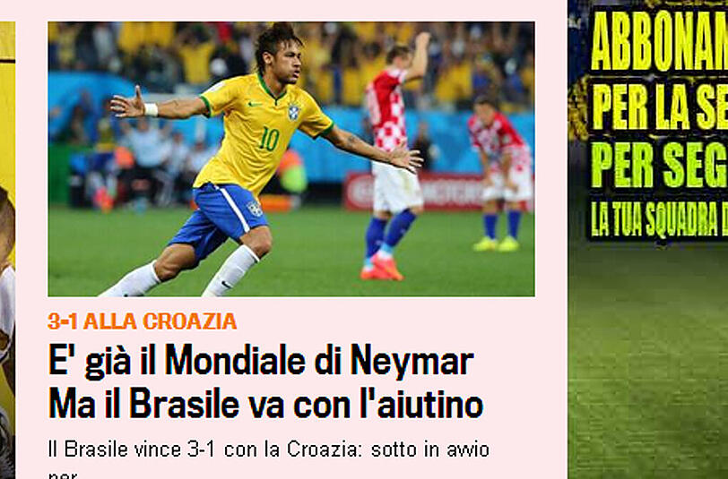 gazettadellosport.it (Italien) - "Es ist schon jetzt die WM von Neymar - aber Brasilien braucht etwas Hilfe"