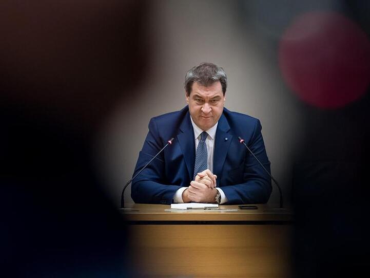Markus Söder (CSU), Ministerpräsident von Bayern, nimmt an einer Pressekonferenz teil. Foto: Sven Hoppe/Archiv