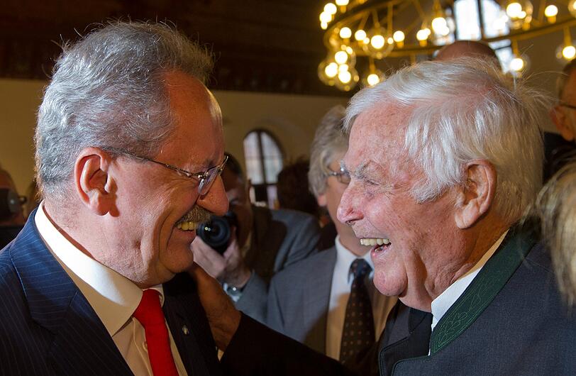 Schauspieler Joachim Fuchsberger (rechts)