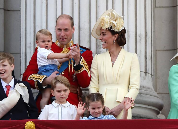 Prinz William und Herzogin Kate zeigten sich mit ihren drei Kindern George, Charlotte und Louis.