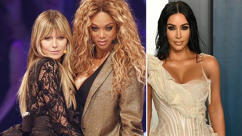 Heidi Klum und Tyra Banks haben für Kim Kardashian (v.l.n.r.) gemodelt.