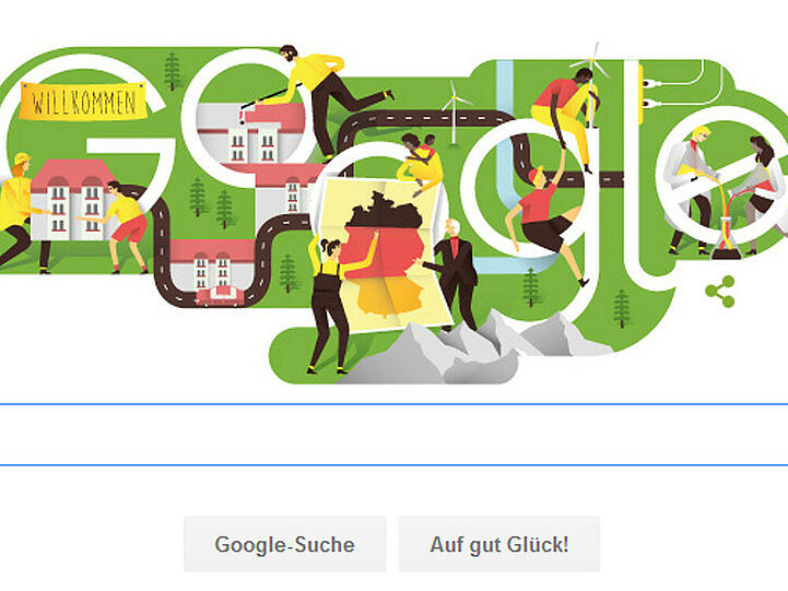Google feiert den Tag der Deutschen Einheit farbenfroh