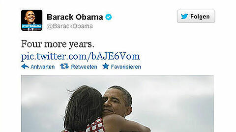 Auf Twitter feiert Barack Obama seinen Wahlsieg.