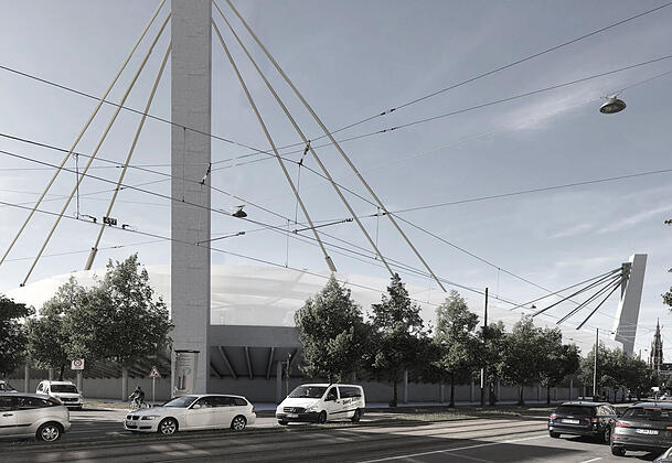 Auch so würde das Grünwalder Stadion einen ganz neuen städtebaulichen Akuent setzen. Auch so würde das Grünwalder Stadion einen ganz neuen städtebaulichen Akuent setzen.