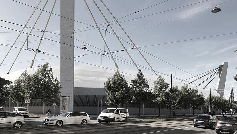 Auch so würde das Grünwalder Stadion einen ganz neuen städtebaulichen Akuent setzen. Auch so würde das Grünwalder Stadion einen ganz neuen städtebaulichen Akuent setzen.