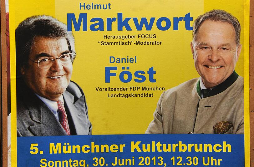 Einladung zum Kulturgespräch - oder Wahlkampf? Ein Ausschnitt des Plakats der FDP.