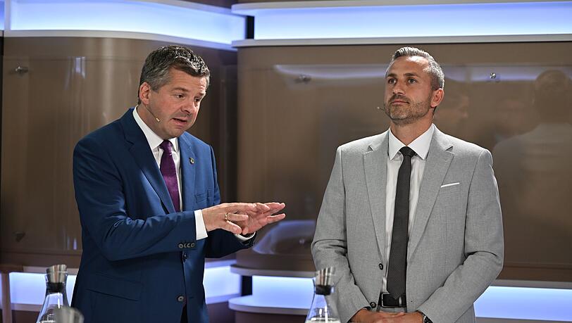 Der eine will Regierungschef bleiben, der andere will es werden: Sven Schulze und Ulrich Siegmund. (Archivbild)