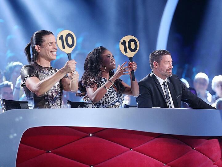 Die Jury: Jorge Gonzalez, Motsi Mabuse und Joachim Llambi (v.l.) beurteilen die Leistungen der Tänzer