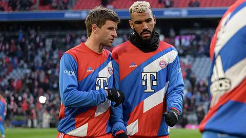 Offensiv-Duo des FC Bayern: Thomas Müller (l.) und Eric Maxim Choupo-Moting.