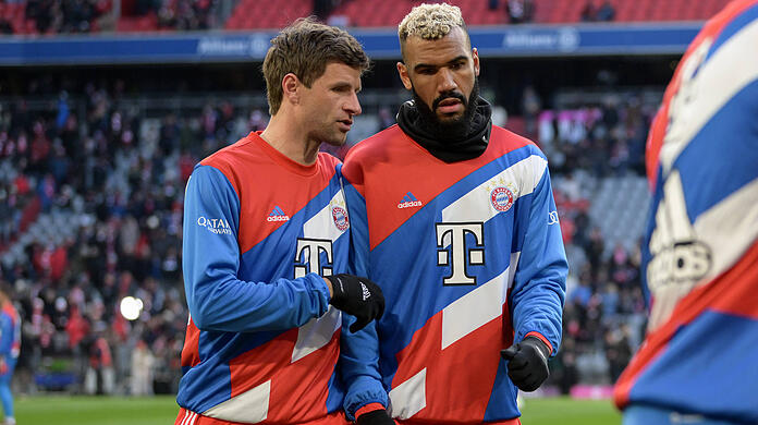 Offensiv-Duo des FC Bayern: Thomas Müller (l.) und Eric Maxim Choupo-Moting.