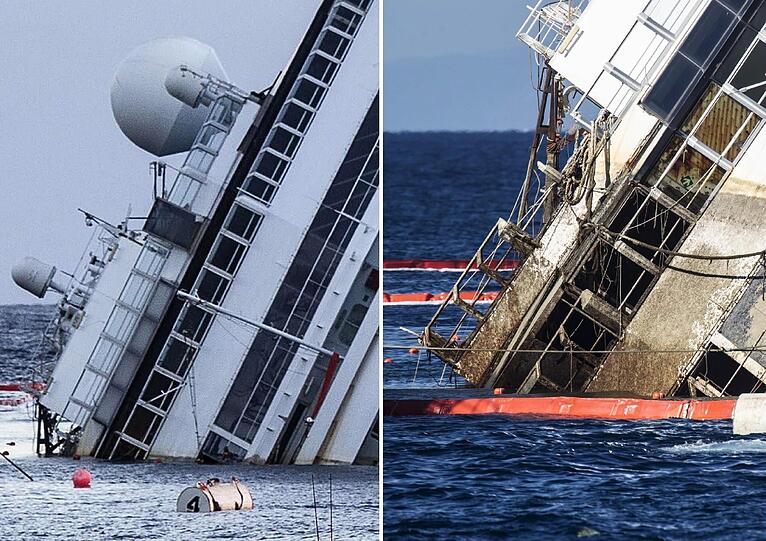 Der Bergungseinsatz am havarierten 
Kreuzfahrtschiff &bdquo;Costa Concordia&ldquo; hat sich am Montag deutlich 
verzögert. Die Aufrichtung des Schiffs vor der italienischen Insel 
Giglio werde voraussichtlich erst am Dienstag im Morgengrauen 
abgeschlossen sein. Die Bilder!