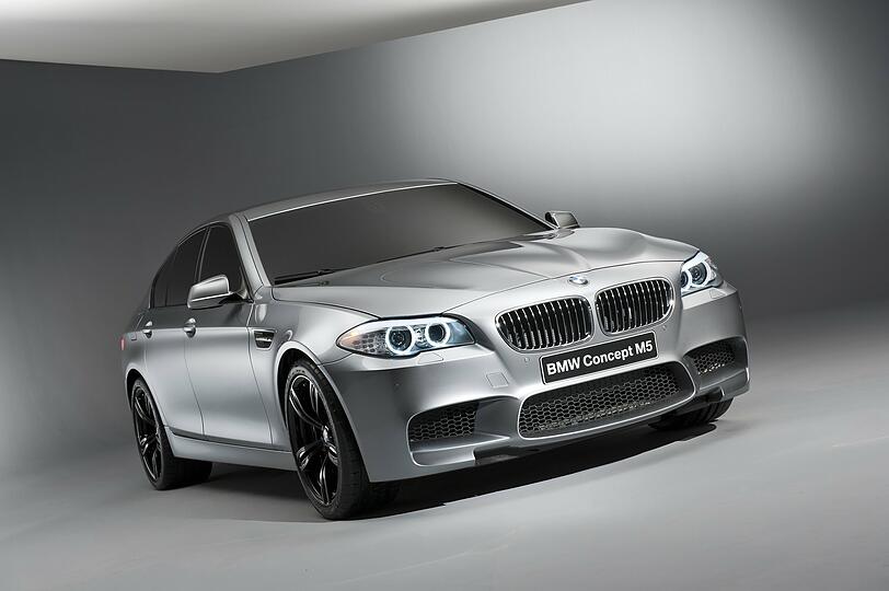 Für die neue Serien-Version des M5 (im Bild ein Konzeptauto) verspricht BMW um bis zu 30 Prozent weniger Verbrauch. Bei weit über 500 PS dürfte dieser aber nicht gerade niedrig sein.