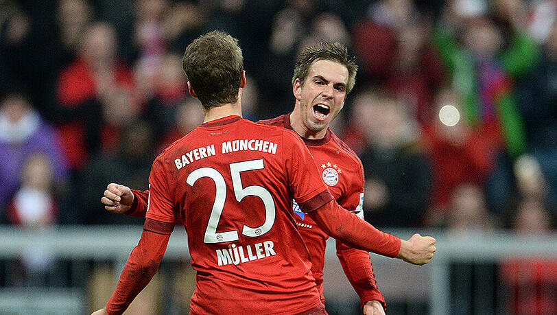 Für Bayern-Kapitän Philipp Lahm (r.) ist Thomas Müller eine der tragenden Säulen beim FCB. Für Bayern-Kapitän Philipp Lahm (r.) ist Thomas Müller eine der tragenden Säulen beim FCB.