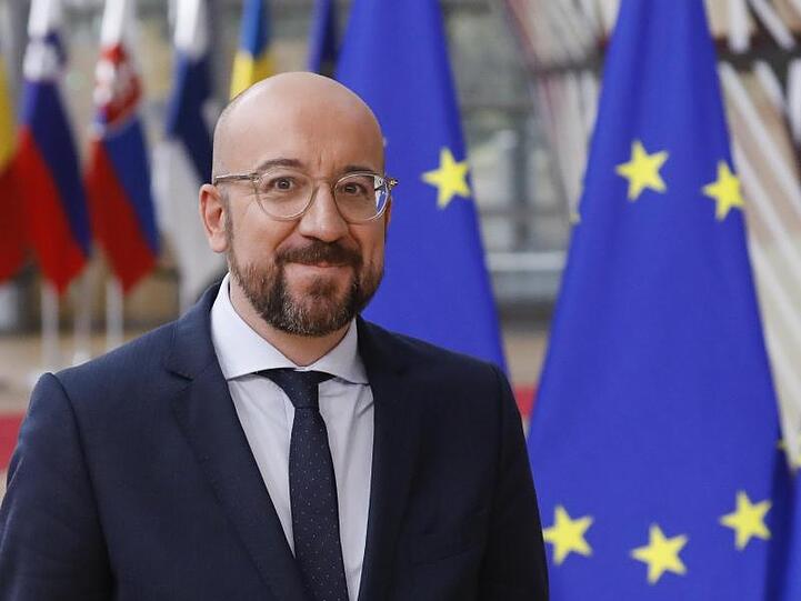 Charles Michel, Präsident des Europäischen Rates, zu Beginn eines außerordentlichen Gipfeltreffens über den europäischen Haushalt 2021-2027 am Sitz der Europäischen Union.