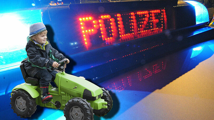 Der Fünfjährige war nachts mit seinem traktor auf dem Weg zur Tankstelle.
