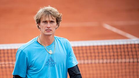 Alexander Zverev aus Deutschland auf dem Trainingsplatz.