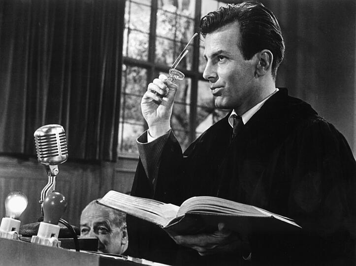 Schell in der Rolle des Verteidigers in dem US-amerikanischen Spielfilm "Das Urteil von Nürnberg" von 1961, für den er den Oscar bekam.