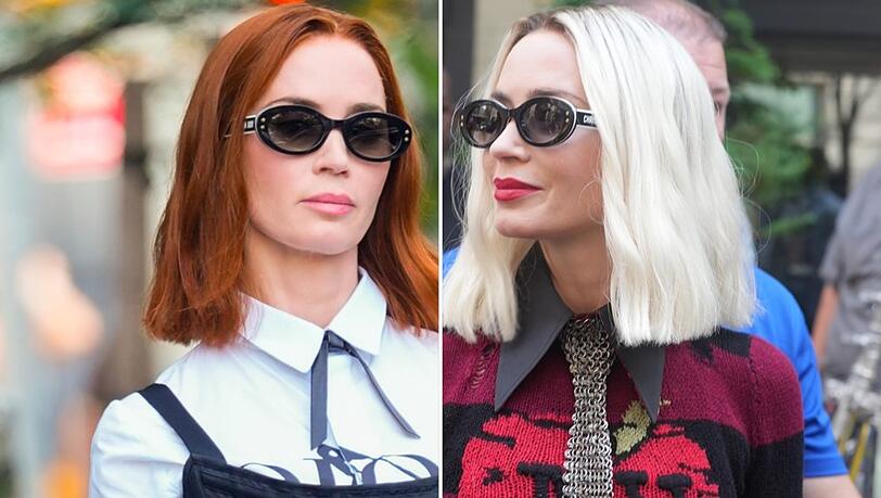 Emily Blunt in "Der Teufel trägt Prada 2": Erst Rot, jetzt Platinblond.