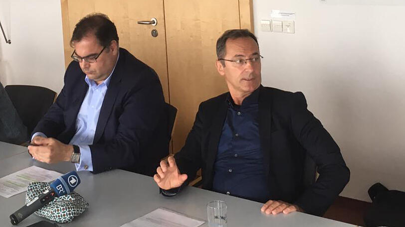 MVG-Chef Ingo Wortmann (l.) und MVG-Personalgeschäftsführer Werner Albrecht am Dienstagmittag.