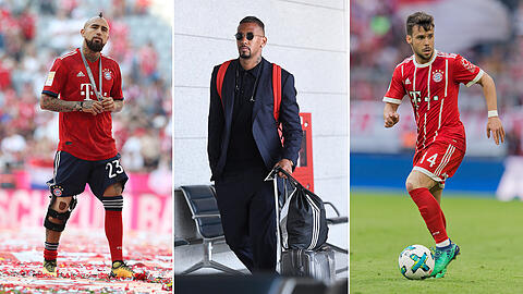 Abflug aus München? Die Bayern-Profis Arturo Vidal, Jérôme Boateng und Juan Bernat (von links).