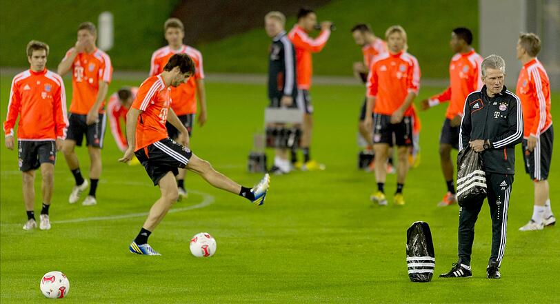 Die Bayern bei der ersten Trainingseinheit.