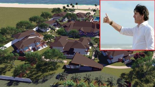 4 Häuser direkt am Atlantik: Diese Computergrafik zeigt das Ressort „Campo Bahia“ in Brasilien, das der DFB-Tross um Bundestrainer Joachim Löw (r.) bei der WM 2014 bewohnen will 4 Häuser direkt am Atlantik: Diese Computergrafik zeigt das Ressort „Campo Bahia“ in Brasilien, das der DFB-Tross um Bundestrainer Joachim Löw (r.) bei der WM 2014 bewohnen will