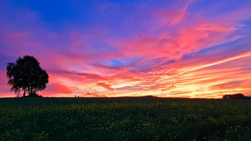 Auch bei Alling strahlte der Abendhimmel - einfach atemberaubend.