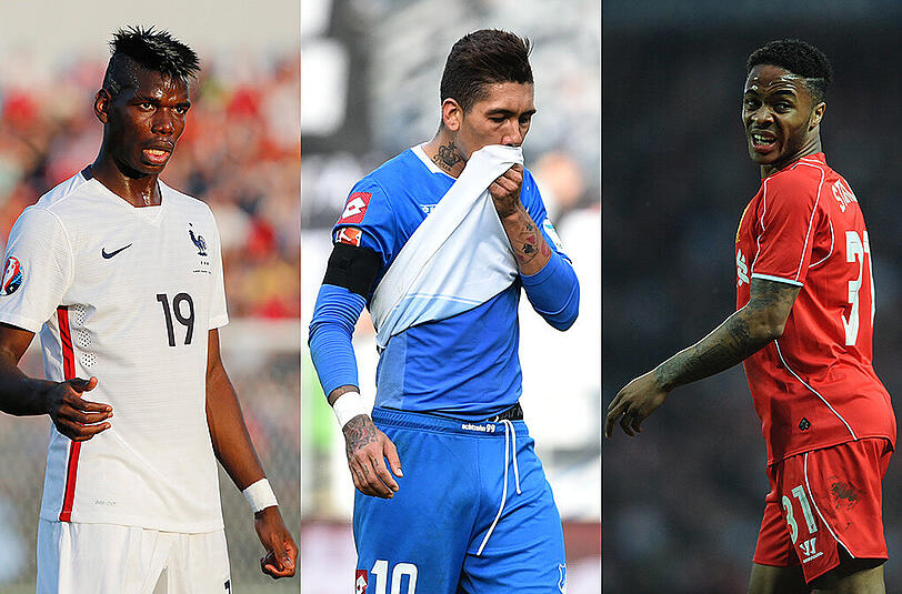 Objekte der Begierde: Paul Pogba, Roberto Firmino, Raheem Sterling (von links).