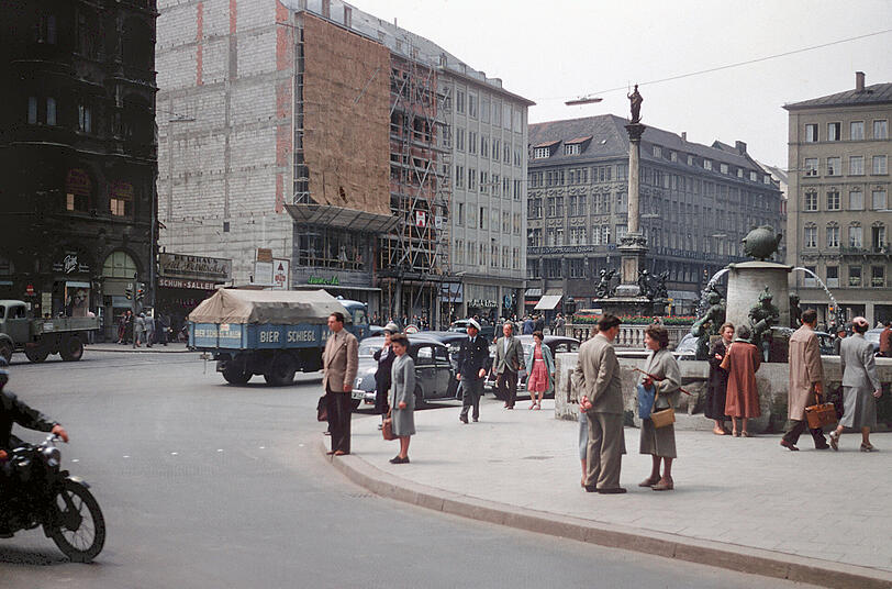Eine Aufnahme vom Marienplatz von 1956.