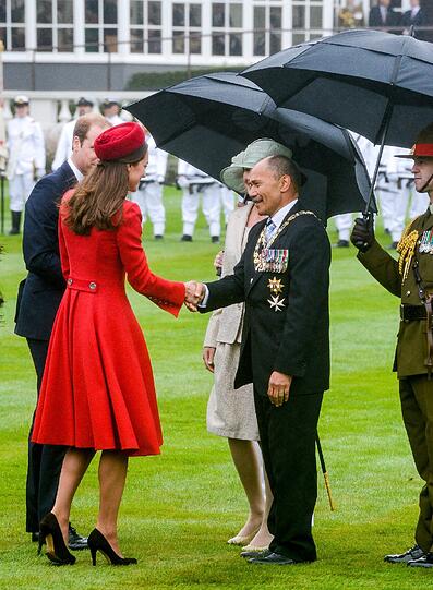 Staatsempfang beim Generalgouverneur von Neuseeland Sir Jerry Mateparae und seiner Frau Lady Janine.
