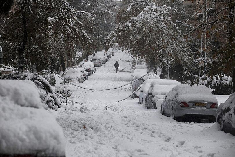 Schneesturm in Israel - Die Bilder