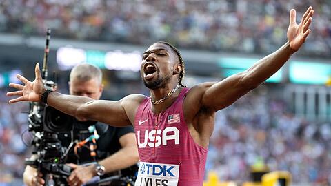 Noah Lyles ist in Budapest zum WM-Titel über die 100 Meter gesprintet.
