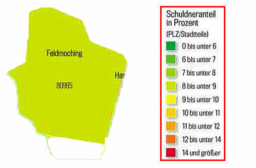 Beim Thema Finanzen zieht sich ein Riss durch die Stadt. In Riem und am Hasenbergl sind die Menschen besonders häufig verschuldet.