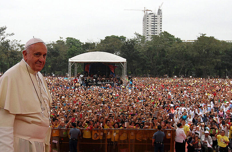Bejubelt von Hunderttausenden: Papst Franziskus in Manila.
