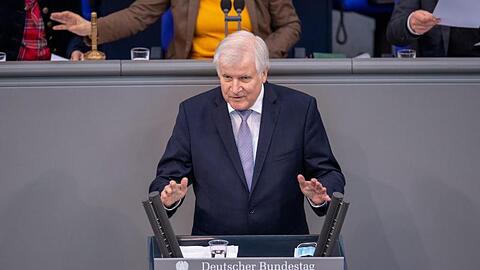 Horst Seehofer (CSU), Innenminister, spricht in der Plenarsitzung des Deutschen Bundestages.