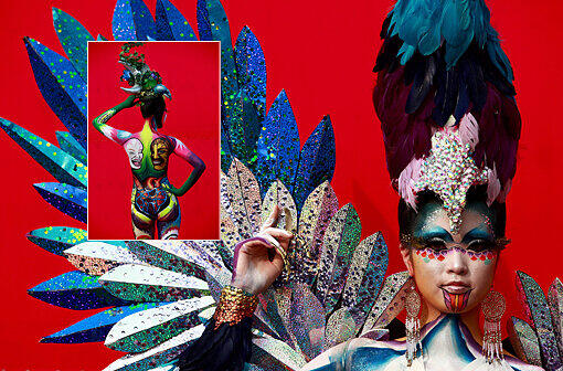 Schrille Outfits, nackte Haut. Das Internationale Bodypainting Festival in Daegu, Süd-Korea. Hier sind die schönsten Fotos.