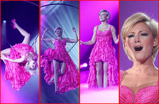 Voller Körpereinsatz für den guten Zweck: Der schöne Volksmusik-Star Helene Fischer gibt bei der Carreras-Gala Vollgas