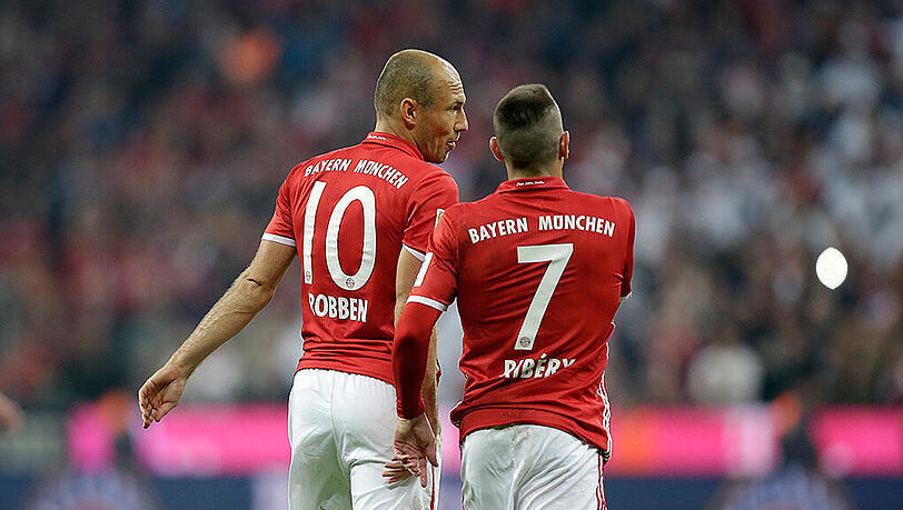 Erzielten beide ein Tor gegen Berlin: Arjen Robben (l.) und Franck Ribéry. Erzielten beide ein Tor gegen Berlin: Arjen Robben (l.) und Franck Ribéry.